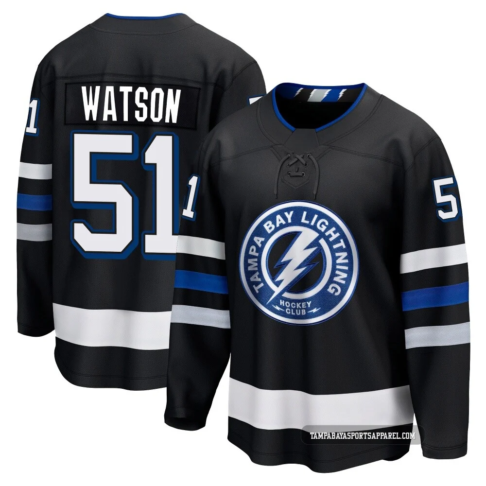 Austin Watson ＃51 Tampa Bay Lightning Youth Black Premier Breakaway Alternate Jersey