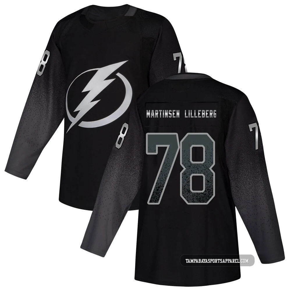 Emil Lilleberg ＃78 Tampa Bay Lightning Men's Black Authentic Alternate Jersey