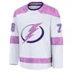 Emil Lilleberg ＃78 Tampa Bay Lightning Youth White 2024 Hockey Fights Cancer Practice Premium Jersey