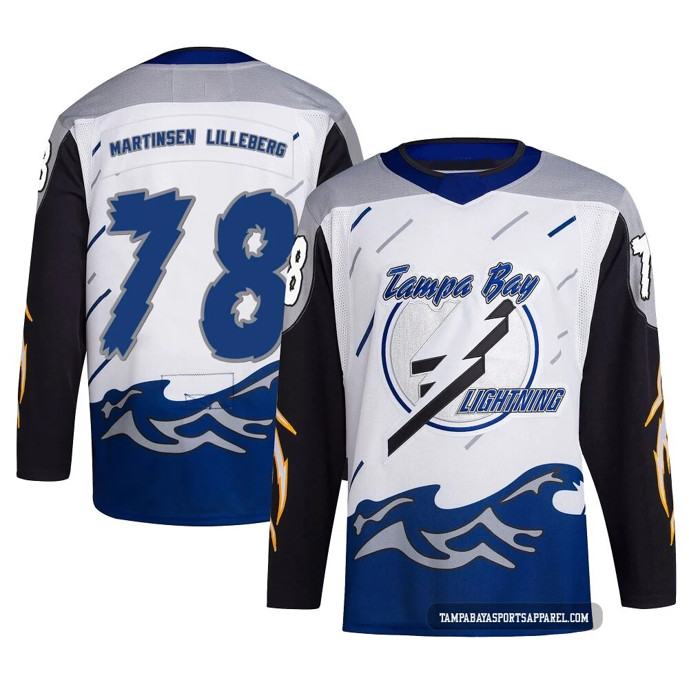 Emil Lilleberg ＃78 Tampa Bay Lightning Youth White Authentic Reverse Retro 2.0 Jersey
