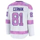 Erik Cernak ＃81 Tampa Bay Lightning Men's White 2024 Hockey Fights Cancer Practice Premium Jersey