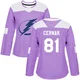Erik Cernak ＃81 Tampa Bay Lightning Women's Purple Authentic Fights Cancer Practice Jersey