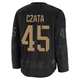 Ethan Czata ＃45 Tampa Bay Lightning Youth Black 2024 Military Appreciation Practice Premium Jersey