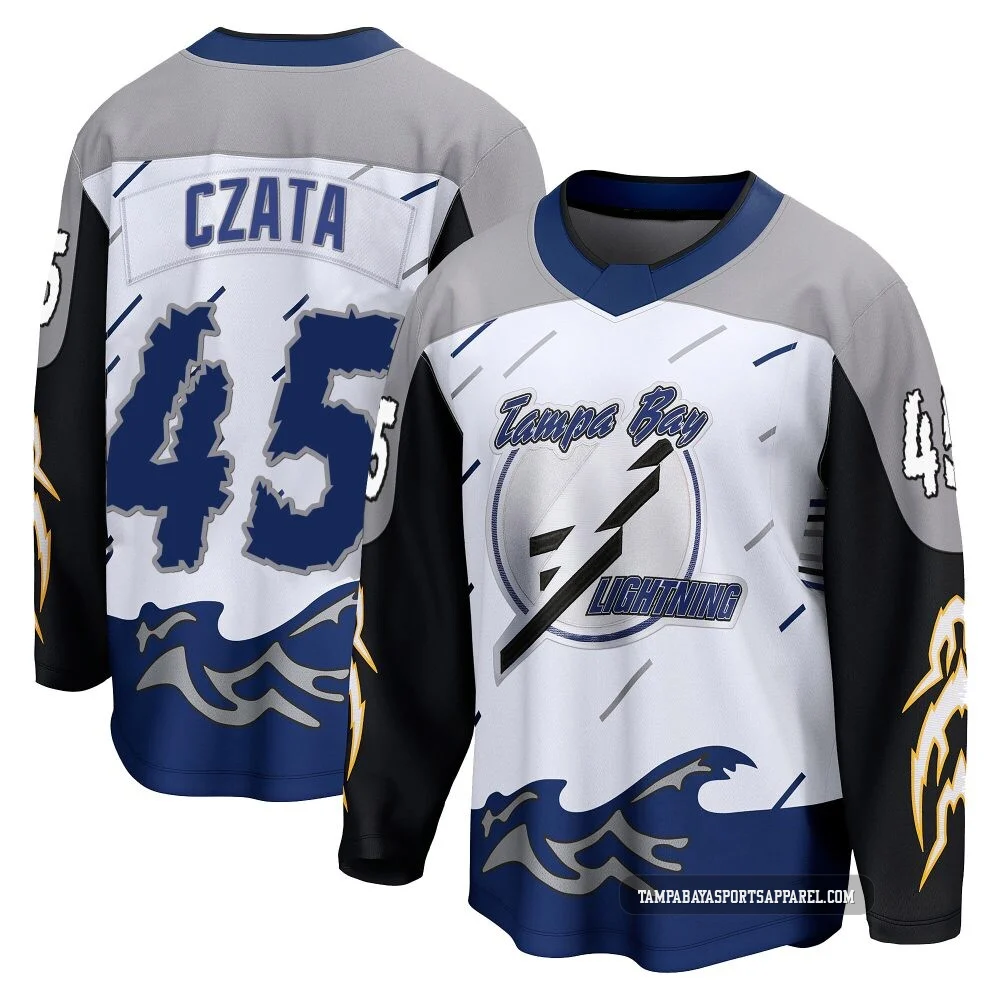 Ethan Czata ＃45 Tampa Bay Lightning Youth White Breakaway Special Edition 2.0 Jersey