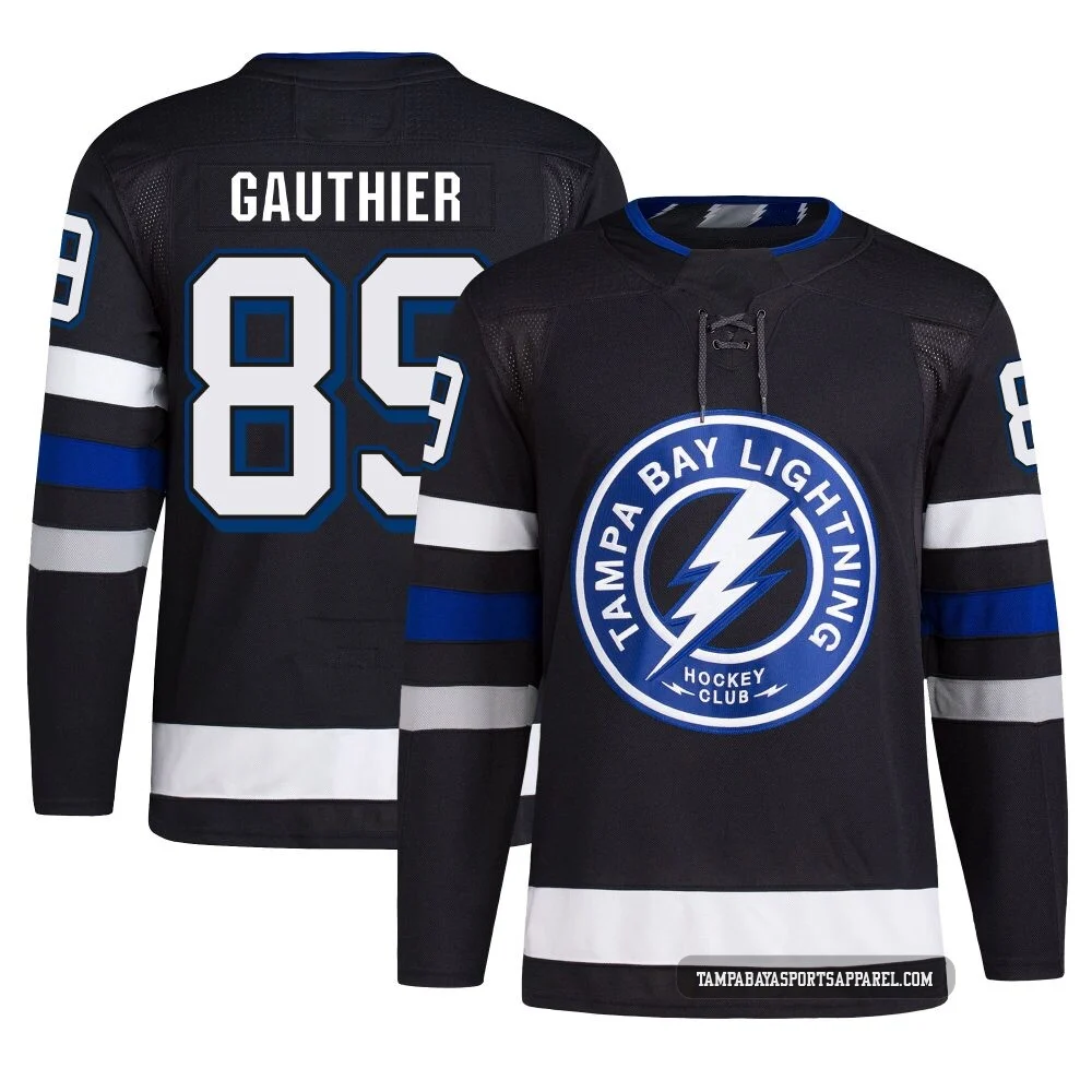 Ethan Gauthier ＃89 Tampa Bay Lightning Men's Black Authentic Alternate Primegreen Jersey
