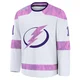 Harrison Meneghin ＃1 Tampa Bay Lightning Men's White 2024 Hockey Fights Cancer Practice Premium Jersey