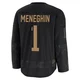 Harrison Meneghin ＃1 Tampa Bay Lightning Youth Black 2024 Military Appreciation Practice Premium Jersey