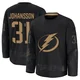 Jonas Johansson ＃31 Tampa Bay Lightning Youth Black 2024 Military Appreciation Practice Premium Jersey