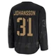 Jonas Johansson ＃31 Tampa Bay Lightning Youth Black 2024 Military Appreciation Practice Premium Jersey