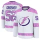 Maxim Groshev ＃52 Tampa Bay Lightning Men's White 2024 Hockey Fights Cancer Practice Premium Jersey