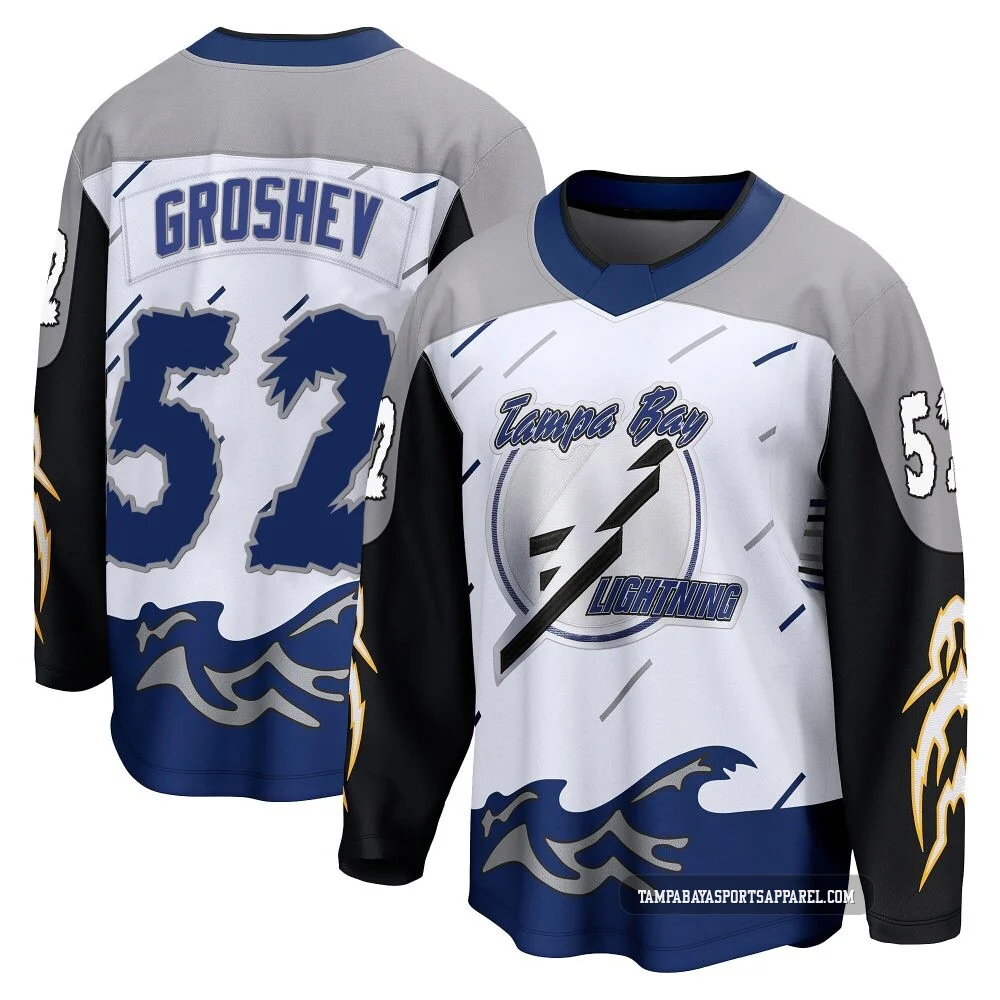 Maxim Groshev ＃52 Tampa Bay Lightning Youth White Breakaway Special Edition 2.0 Jersey