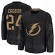 Maxwell Crozier ＃24 Tampa Bay Lightning Men's Black 2024 Military Appreciation Practice Premium Jersey