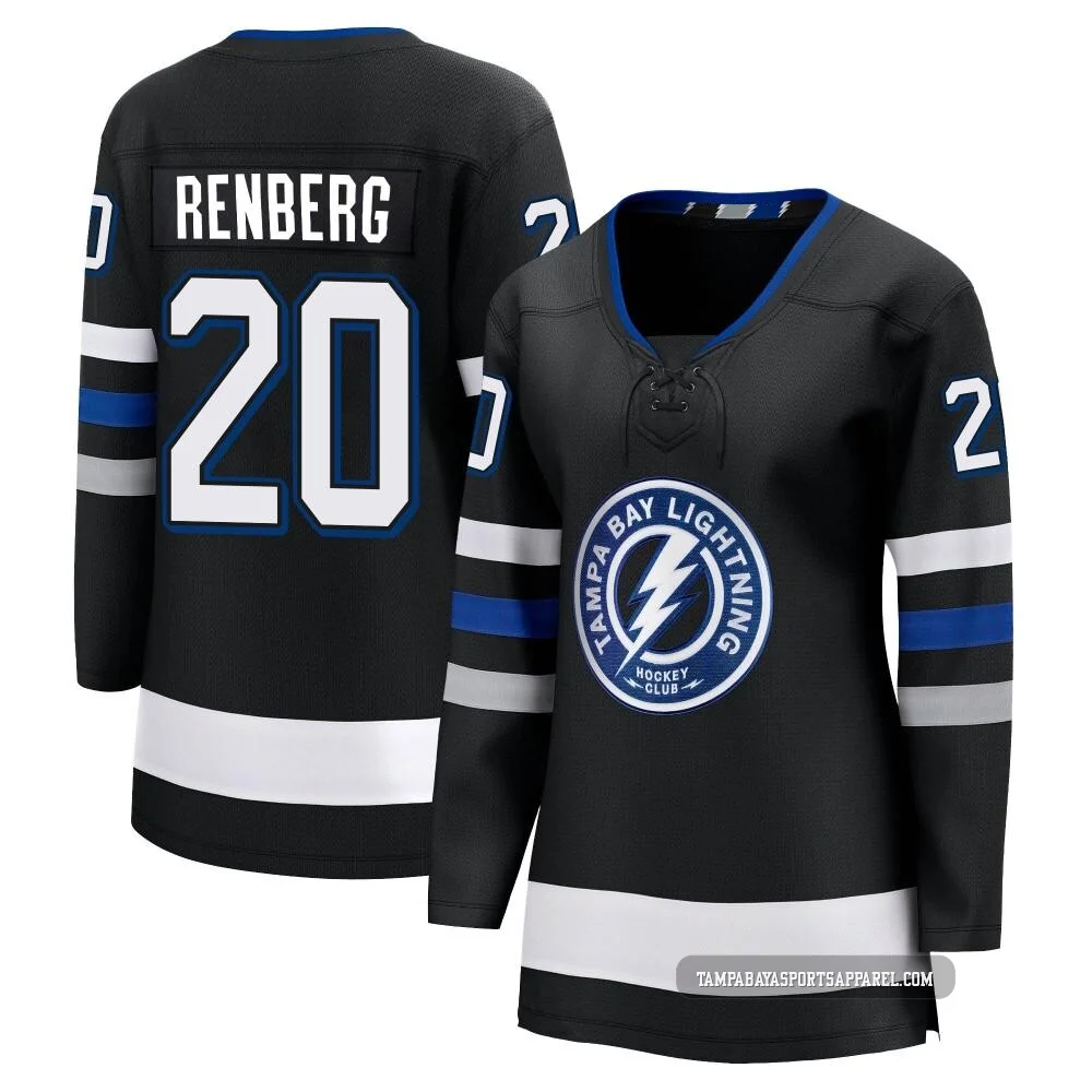 Mikael Renberg ＃20 Tampa Bay Lightning Women's Black Premier Breakaway Alternate Jersey