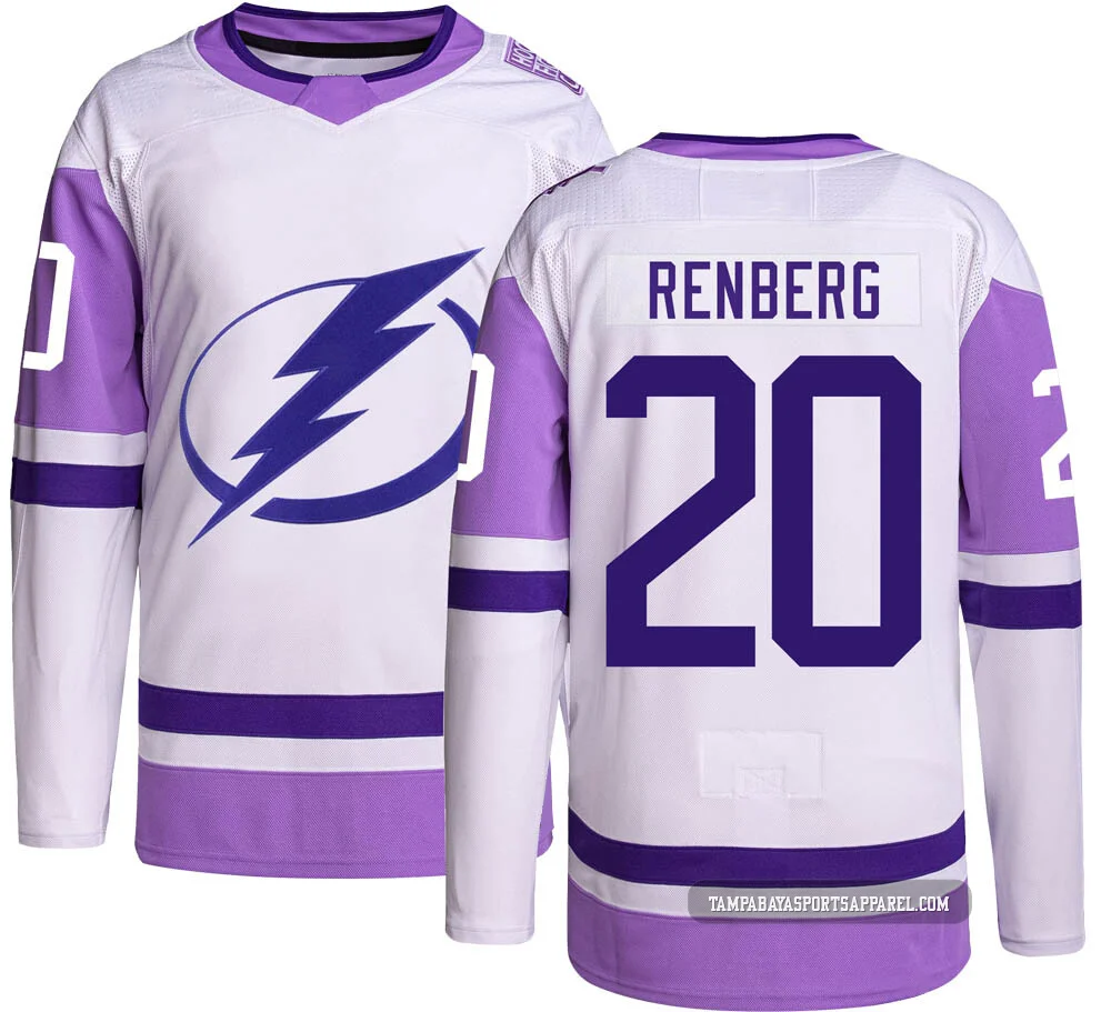 Mikael Renberg ＃20 Tampa Bay Lightning Youth Authentic Hockey Fights Cancer Jersey
