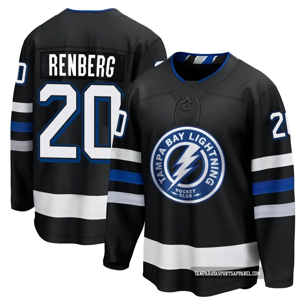 Mikael Renberg ＃20 Tampa Bay Lightning Youth Black Premier Breakaway Alternate Jersey