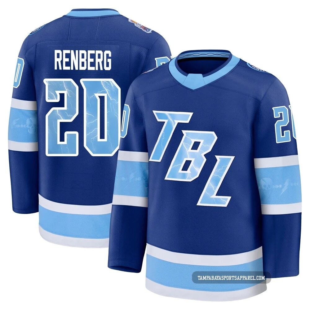 Mikael Renberg ＃20 Tampa Bay Lightning Youth Blue Premium 2026 Stadium Series Jersey