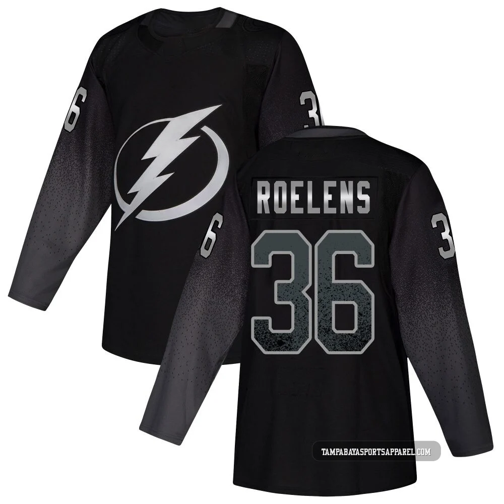 Milo Roelens ＃36 Tampa Bay Lightning Youth Black Authentic Alternate Jersey