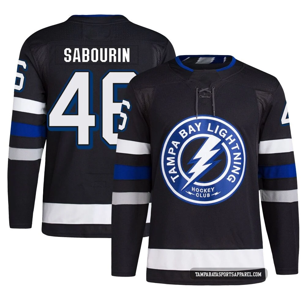 Scott Sabourin ＃46 Tampa Bay Lightning Men's Black Authentic Alternate Primegreen Jersey