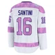 Steven Santini ＃16 Tampa Bay Lightning Men's White 2024 Hockey Fights Cancer Practice Premium Jersey