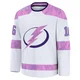 Steven Santini ＃16 Tampa Bay Lightning Youth White 2024 Hockey Fights Cancer Practice Premium Jersey