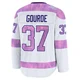 Yanni Gourde ＃37 Tampa Bay Lightning Men's White 2024 Hockey Fights Cancer Practice Premium Jersey